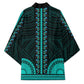 African Dashiki and Polynesian Pattern Kimono Teal