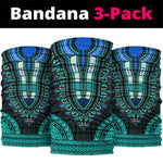 African Dashiki and Polynesian Pattern Neck Gaiter Teal LT9