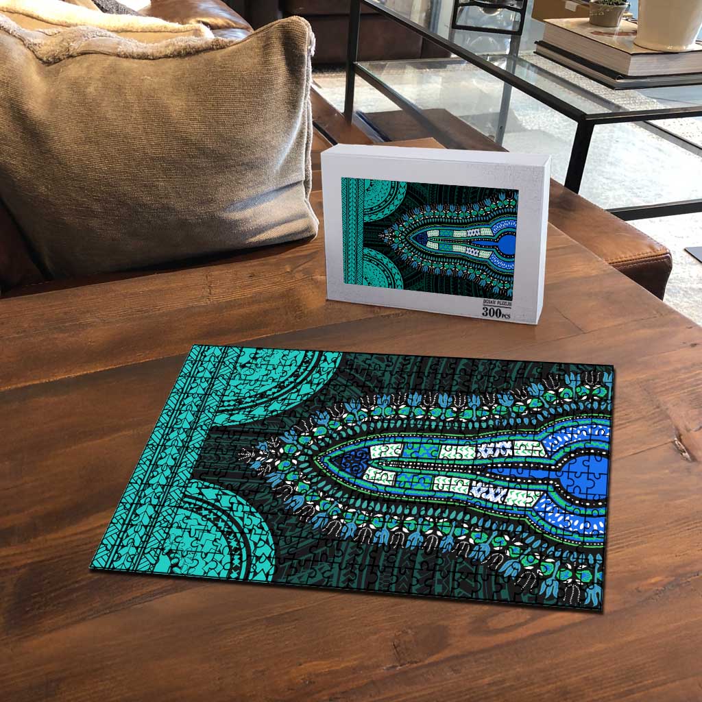 African Dashiki and Polynesian Pattern Puzzle Teal