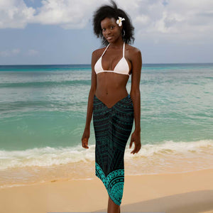 African Dashiki and Polynesian Pattern Sarong Teal