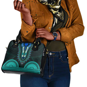 African Dashiki and Polynesian Pattern Shoulder Handbag Teal