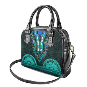 African Dashiki and Polynesian Pattern Shoulder Handbag Teal