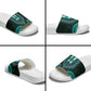 African Dashiki and Polynesian Pattern Slide Sandals Teal