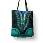 African Dashiki and Polynesian Pattern Tote Bag Teal