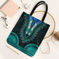 African Dashiki and Polynesian Pattern Tote Bag Teal