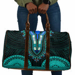 African Dashiki and Polynesian Pattern Travel Bag Teal