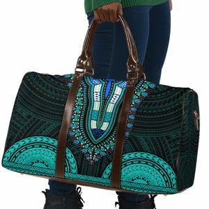 African Dashiki and Polynesian Pattern Travel Bag Teal