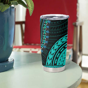 African Dashiki and Polynesian Pattern Tumbler Cup Teal