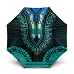 African Dashiki and Polynesian Pattern Umbrella Teal