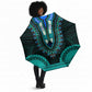 African Dashiki and Polynesian Pattern Umbrella Teal