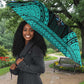 African Dashiki and Polynesian Pattern Umbrella Teal