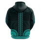 African Dashiki and Polynesian Pattern Zip Hoodie Teal