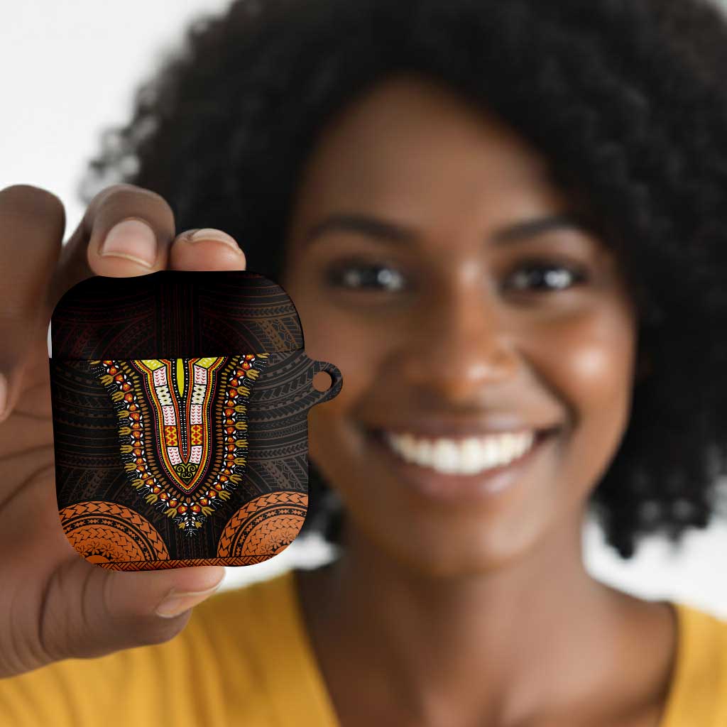 African Dashiki and Polynesian Pattern AirPods Case Gold