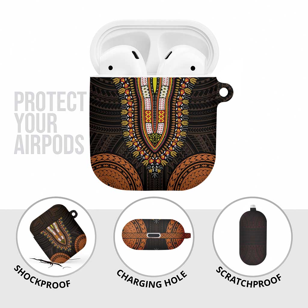African Dashiki and Polynesian Pattern AirPods Case Gold