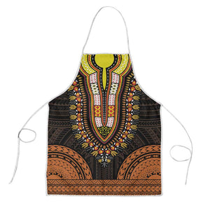 African Dashiki and Polynesian Pattern Apron Gold