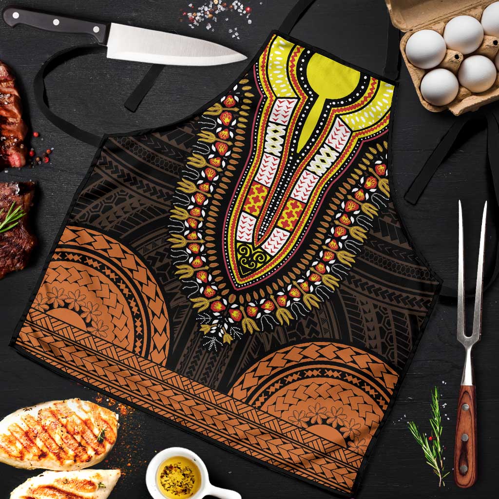 African Dashiki and Polynesian Pattern Apron Gold