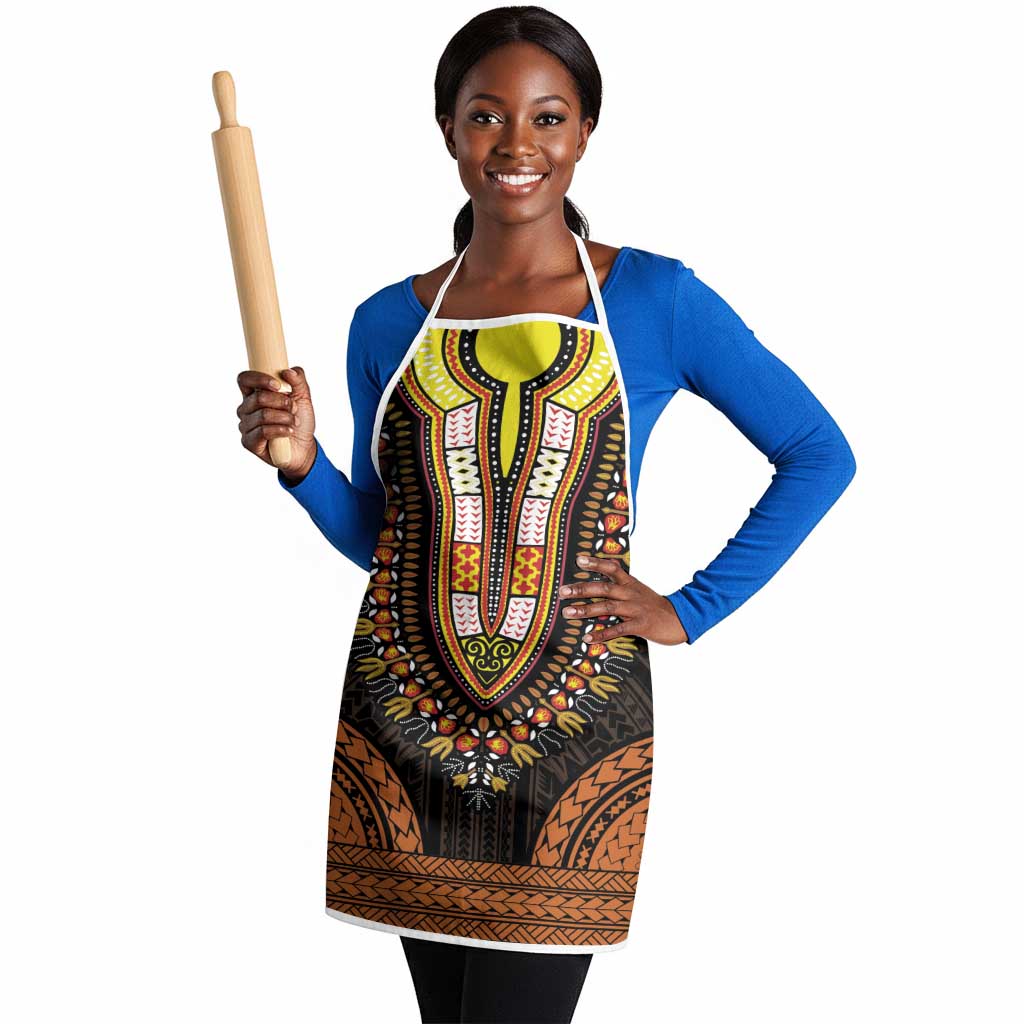 African Dashiki and Polynesian Pattern Apron Gold