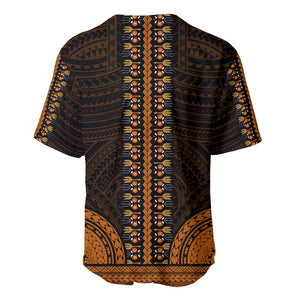 African Dashiki and Polynesian Pattern Baseball Jersey Gold