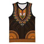 African Dashiki and Polynesian Pattern Basketball Jersey Gold LT9