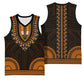 African Dashiki and Polynesian Pattern Basketball Jersey Gold LT9