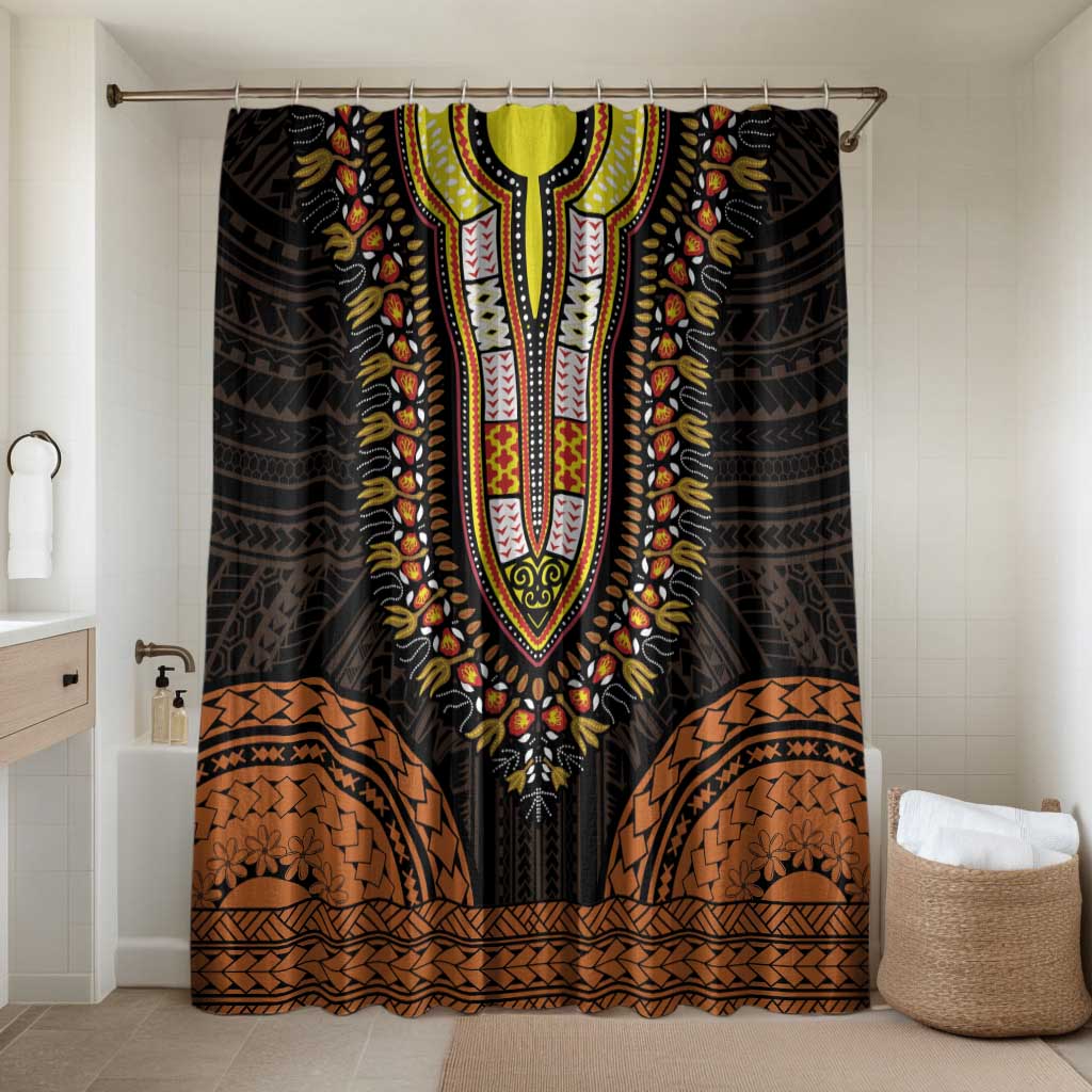 African Dashiki and Polynesian Pattern Bathroom Set Gold