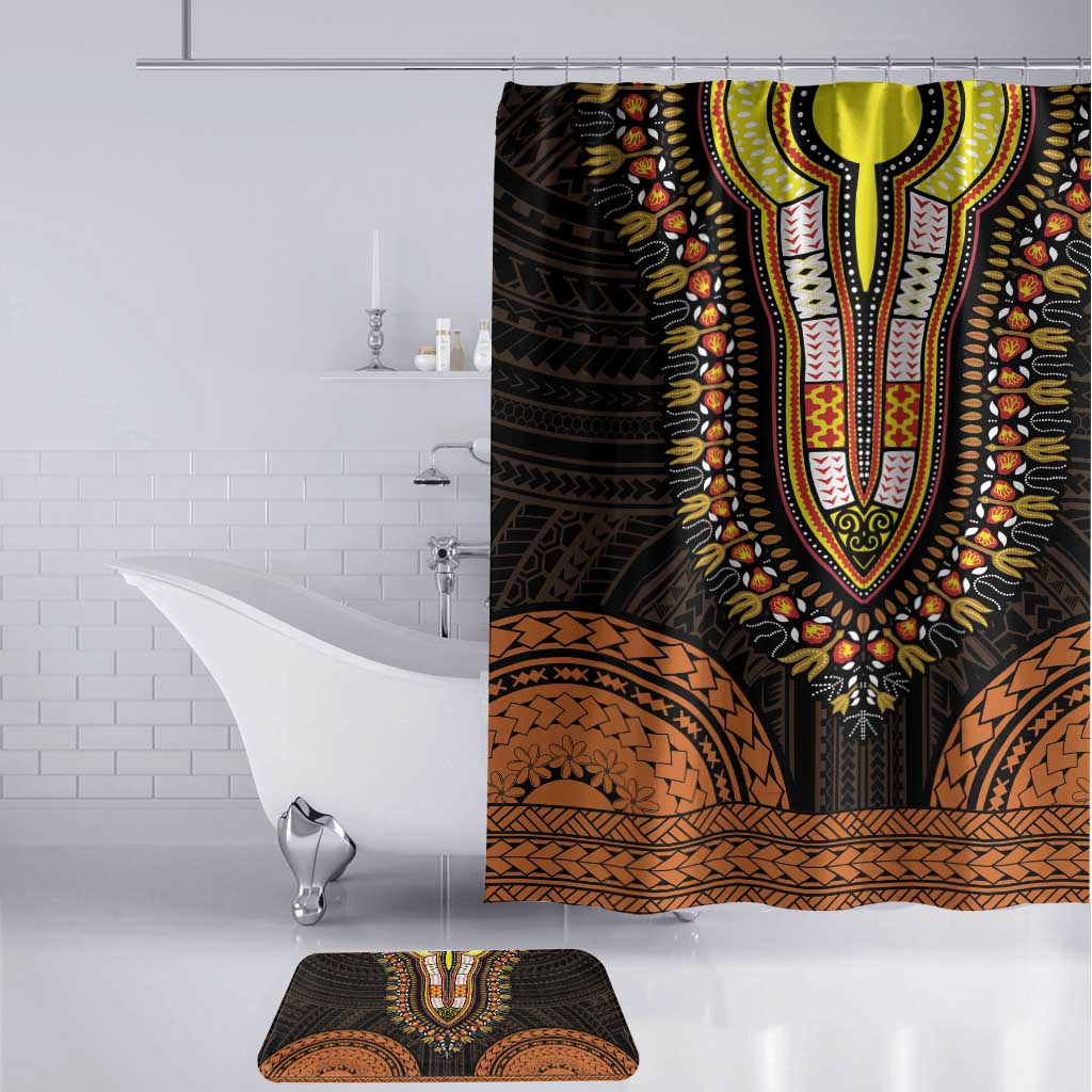 African Dashiki and Polynesian Pattern Bathroom Set Gold