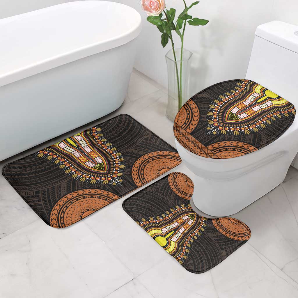 African Dashiki and Polynesian Pattern Bathroom Set Gold