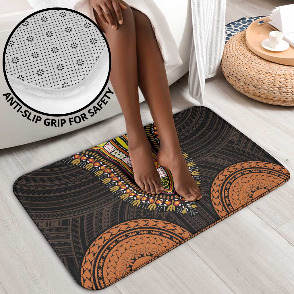 African Dashiki and Polynesian Pattern Bathroom Set Gold