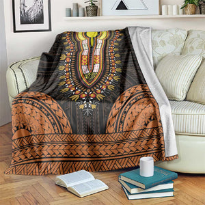 African Dashiki and Polynesian Pattern Blanket Gold