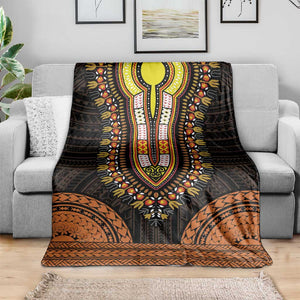 African Dashiki and Polynesian Pattern Blanket Gold