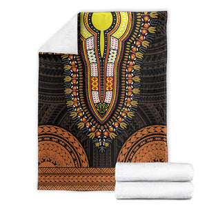 African Dashiki and Polynesian Pattern Blanket Gold