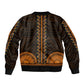 African Dashiki and Polynesian Pattern Bomber Jacket Gold