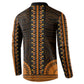 African Dashiki and Polynesian Pattern Button Sweatshirt Gold
