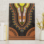 African Dashiki and Polynesian Pattern Canvas Wall Art Gold