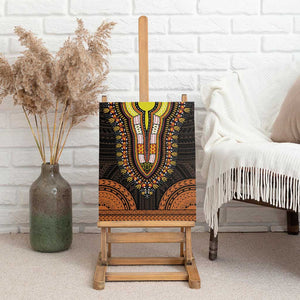 African Dashiki and Polynesian Pattern Canvas Wall Art Gold