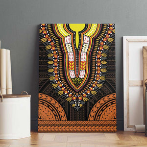 African Dashiki and Polynesian Pattern Canvas Wall Art Gold