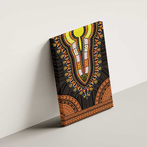 African Dashiki and Polynesian Pattern Canvas Wall Art Gold