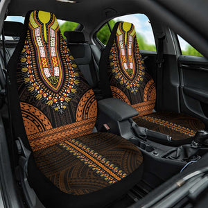 African Dashiki and Polynesian Pattern Car Seat Cover Gold