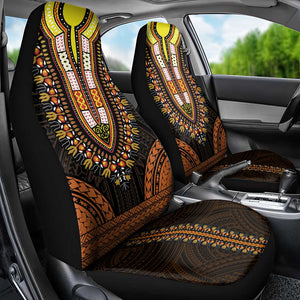 African Dashiki and Polynesian Pattern Car Seat Cover Gold