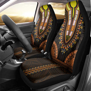 African Dashiki and Polynesian Pattern Car Seat Cover Gold