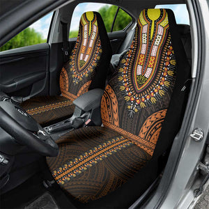 African Dashiki and Polynesian Pattern Car Seat Cover Gold