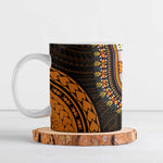 African Dashiki and Polynesian Pattern Ceramic Mug Gold