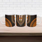 African Dashiki and Polynesian Pattern Ceramic Mug Gold