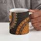 African Dashiki and Polynesian Pattern Ceramic Mug Gold