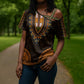 African Dashiki and Polynesian Pattern Cross Shoulder Shirt Gold
