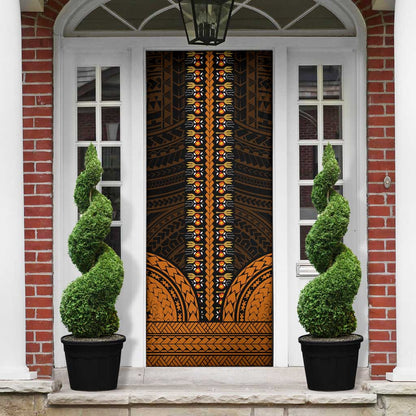African Dashiki and Polynesian Pattern Door Cover Gold
