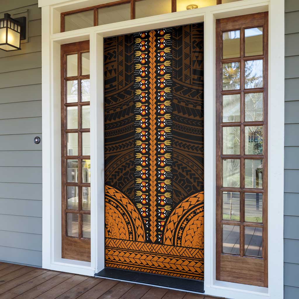 African Dashiki and Polynesian Pattern Door Cover Gold