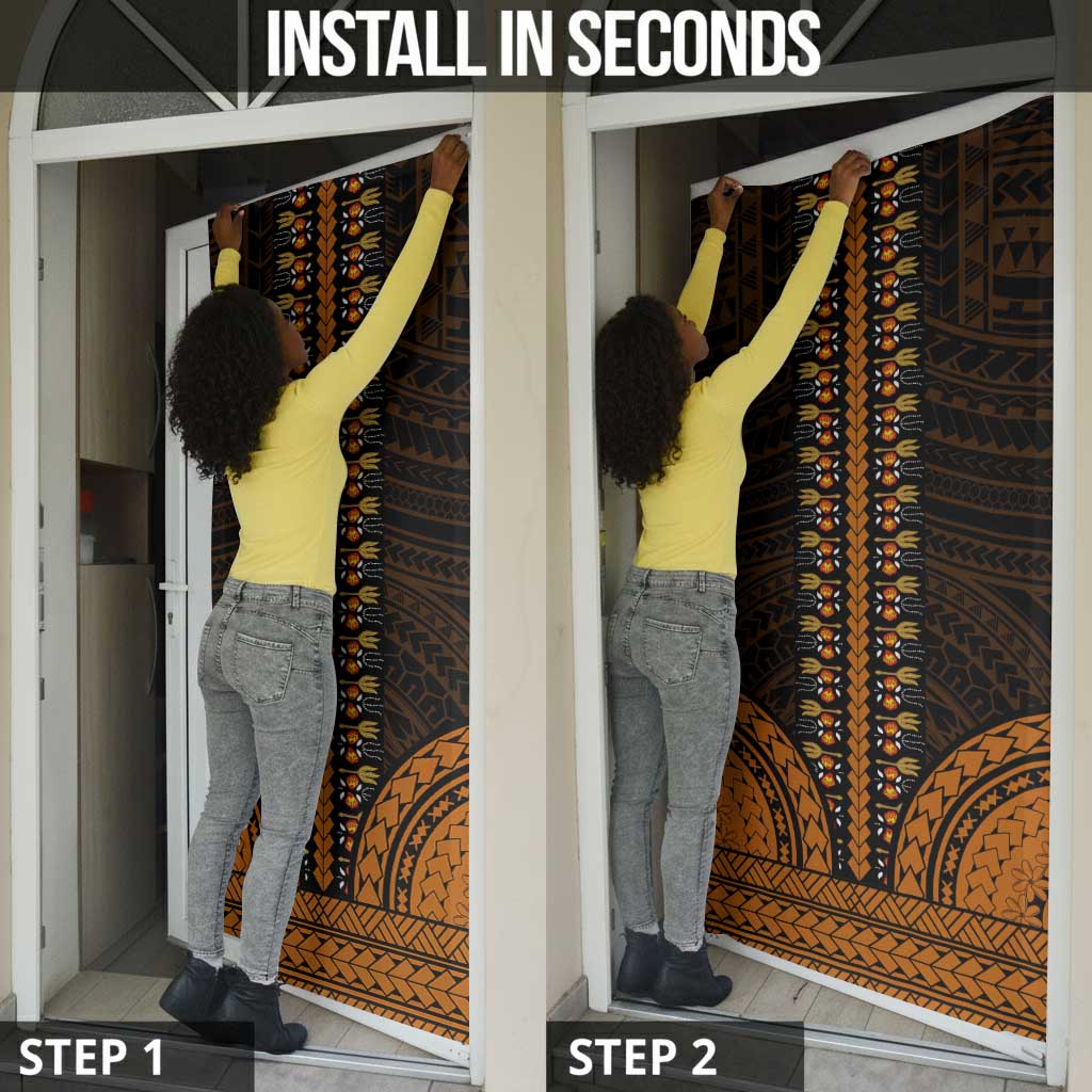 African Dashiki and Polynesian Pattern Door Cover Gold