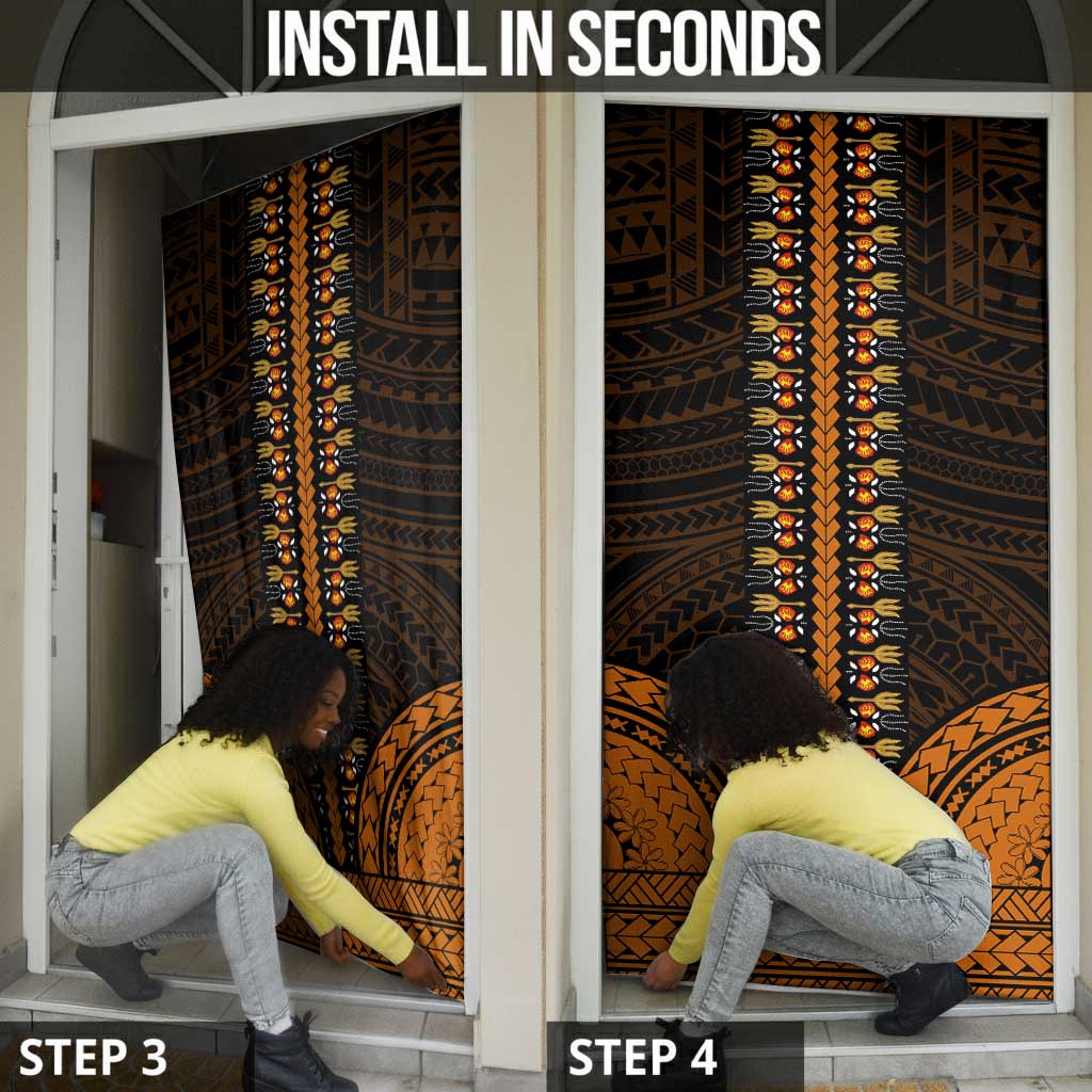 African Dashiki and Polynesian Pattern Door Cover Gold