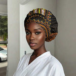 African Dashiki and Polynesian Pattern Easy Headwrap Gold